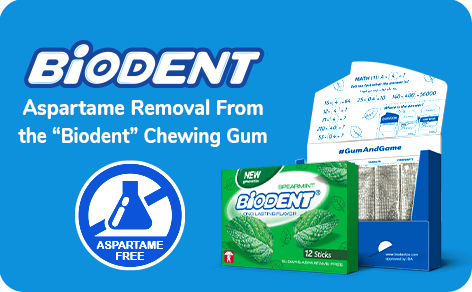 Aspartame Removal from Biodent Chewing Gum products
